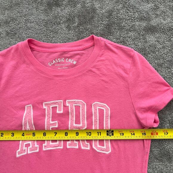 aeropostale pink tee aero logo top classic t-shirt - Picture 6 of 6